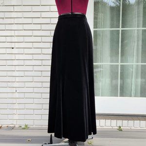 Mondi Long Black Velvet 6-Gore Evening Skirt, EUR Sz. 36 fits like US 2 / 4 / XS